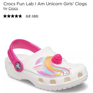Unicorn Crocs, size 11 Girls. Very gently worn